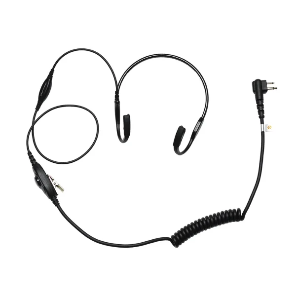 PMLN6541- Auriculares con transductor de sien liviano, micrófono en línea y PTT.